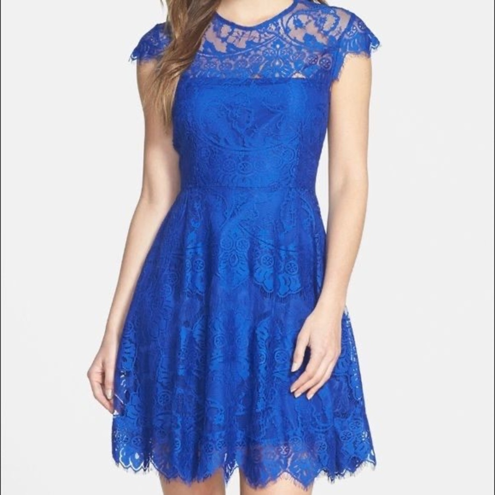BB Dakota Lace Fit & Flare Cocktail Dress